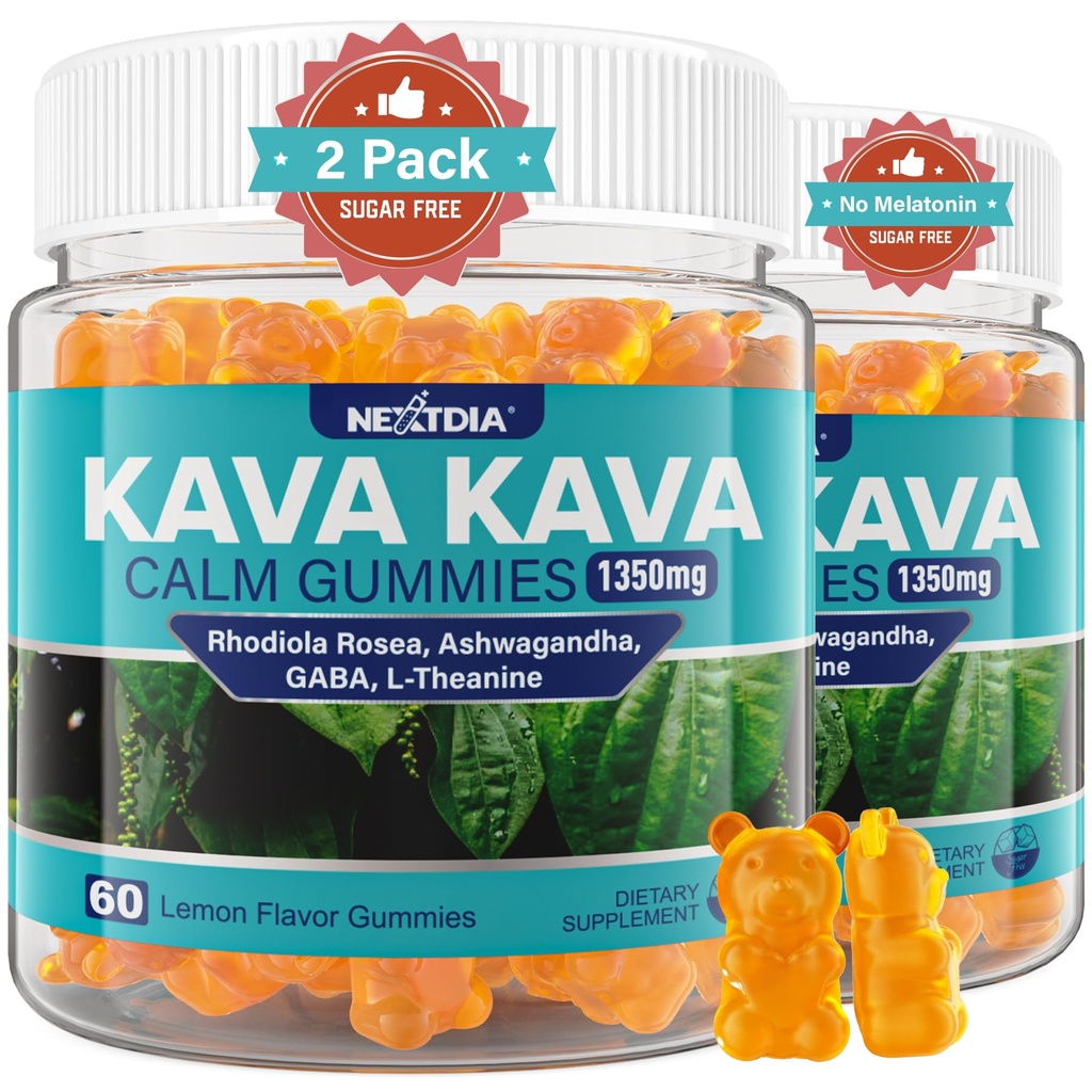 Karva Kava Gummies, Sugar Free Cale Gummies w / Rhodiola Rosea, Ashwagandha, L- Theanine, GABA, Melgabin- Free Kava Blend for Relaxation, Calm and Focus - Alternative to Kava Powsules, Vegan 120 Ct