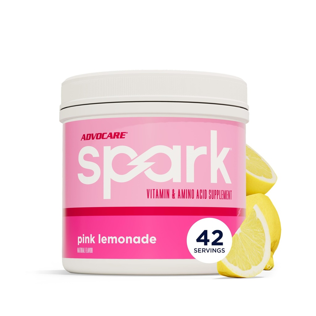 AdvoCare Spark - Energy Drink Mix - Vitamin & Acid Aid Amino - Mendukung Energi & Fokus - Dukungan Imune Portabel - Sugar- Free - Pink Lemonade (10.5 oz)