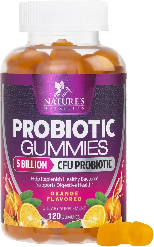 Promies Probiom for Women & Men 's Digetical Health, 5 Milyar CFU, Best Daily Progetic Gummy for Vaginal, Immune Dup & Gut Health, Support Occational Constipation Gas & Bloating, 120 Gummies