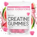 Bear Balanced Creatine Gummies for Men & Women - Creapure ® Creatine Monohydrate, L-Theanine, L-Tyrosine & B12 for Muscle Growth, Energy, Energy & Health - Low Calorie, Sugar- Free, & Vegan