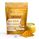 Golden Milk Magic (50 Servings); Superfood 5 Mushroom Blend for Sledge, Relaxation, Relief 124; Turmeric, Ashwaganda, Valerian, Chamomile + 5 Mushroom Blend 124; Smoothie, Hot Beverage