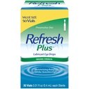 Refresh Plus Lubricant Eye Drops, Presertive- Free, 0.01 Fl Oz Single- Gunakan Kontainer, 50 Count, Paket May Vary
