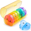 Sukuos Large Weekly Pill Organizer 2 Times sehari, Kotak Pil Harian 7 Hari Mudah dibuka dengan Perlindungan Ganda, Kasus Pil KB AM untuk Obat / Vitamin / Minyak Ikan / Suplemen (Kuning)