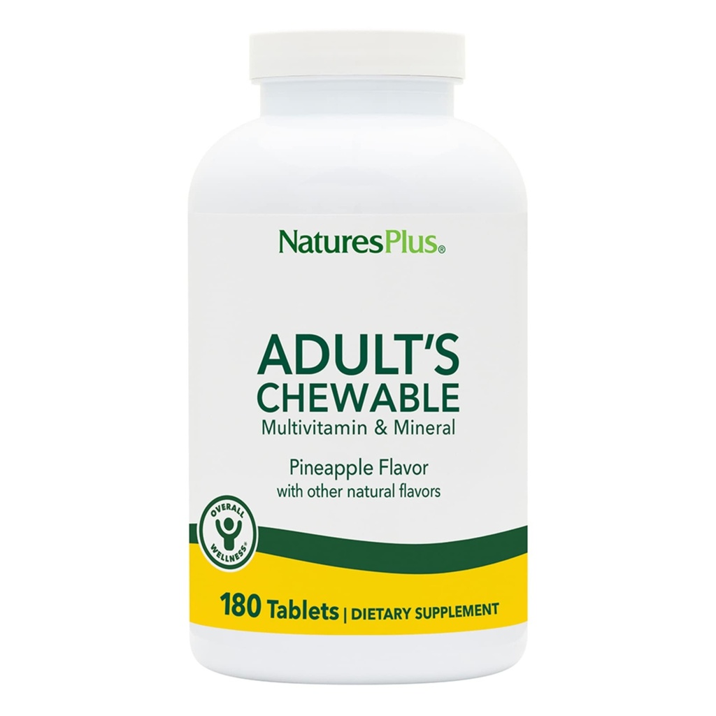 NaturesPlus Dewasa Multivitamin - 180 Vegetarian Tablet - Pineapple Flavor