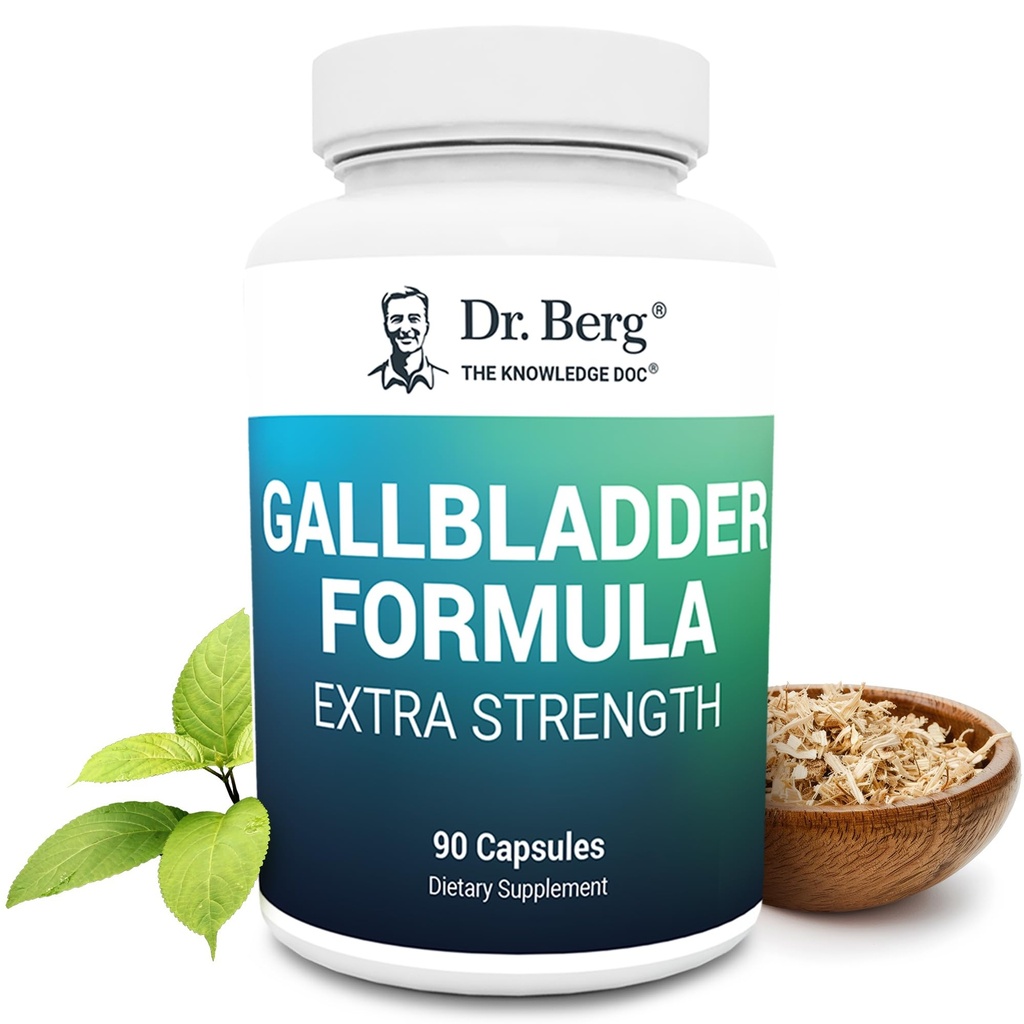 Dr. Berg Gallcheck Formula Ekstra Kekuatan - dengan tox Bile Powder dan Conjugated Bile Acid - Digetical Enzymes Proprietary Blend - Lengkap Hari Penuh - 90 Vegetable Capsules