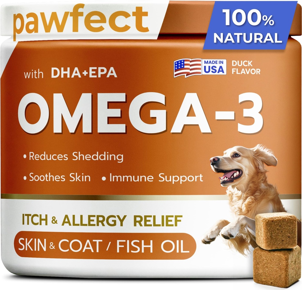 PAWFECTCHEW Fish Oil Omega 3 for Dogs - Allergy Relief