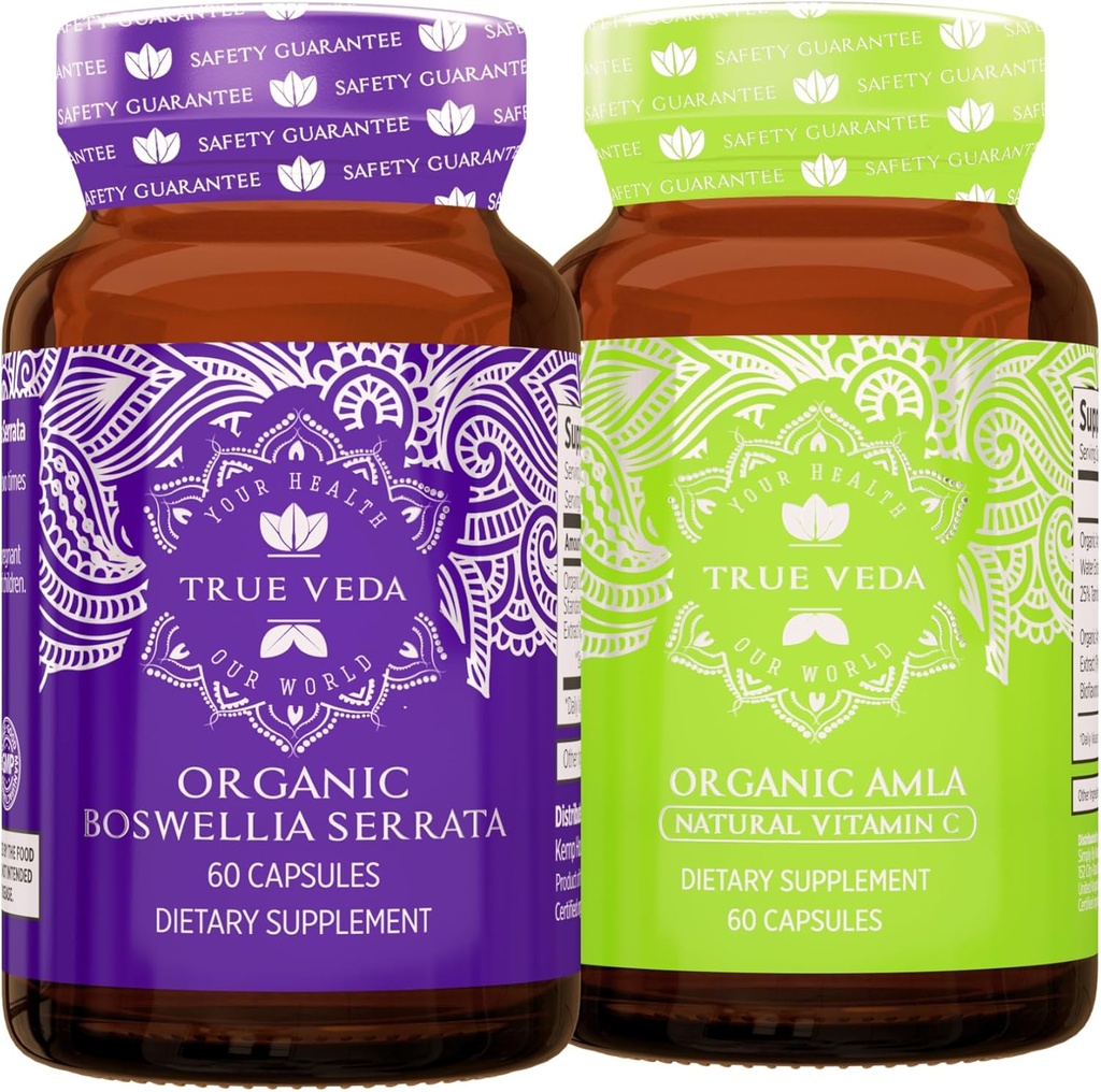 Veda Active Bundle USDA Organik 124; Multi- Award- winning 124; Boswellia Serrata 124; Amla Capsules
