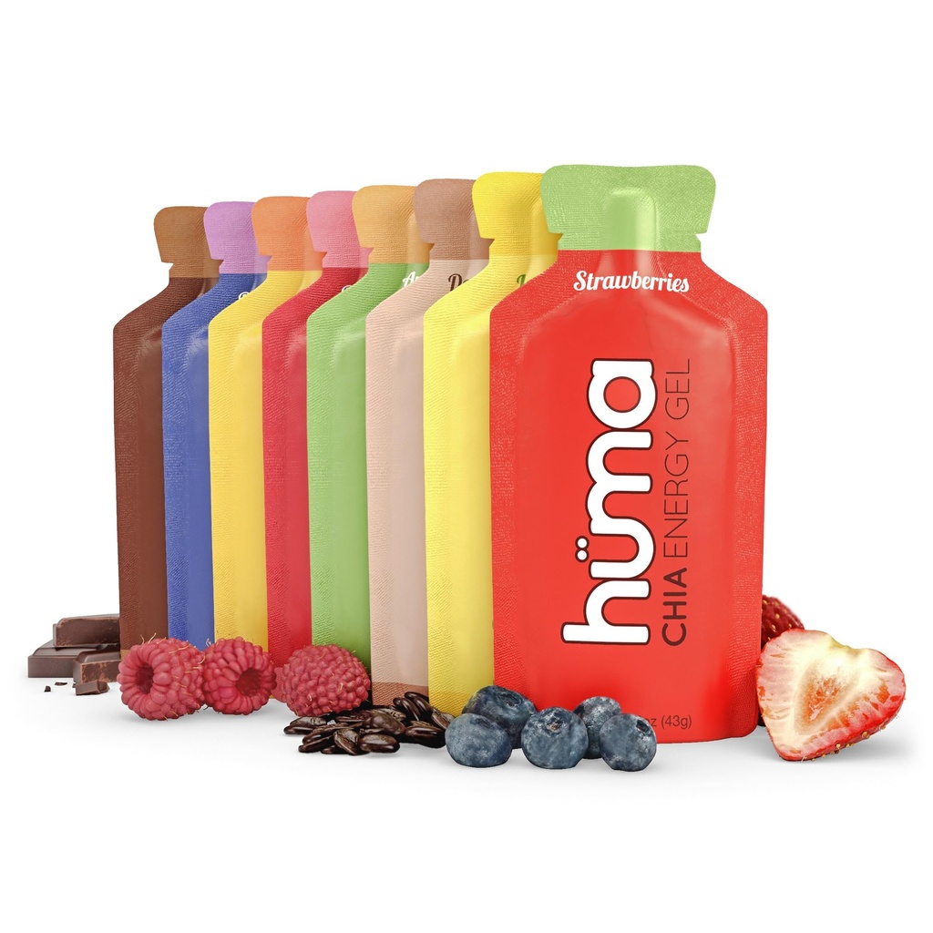 Huma Chia Energy Gel, Variety 12 Pack.