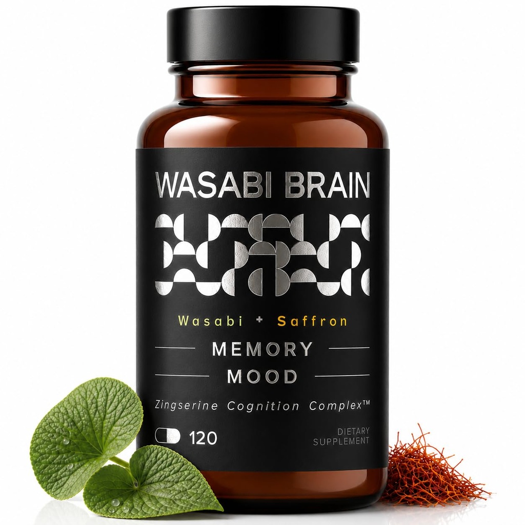 Ekstrak Organik Wasabi + Zingserine Kognition (2 Bulan Suppply) Persediaan Memori Terarah - Bukti Superior Clinical ke Vinpocetine, Apoaeporin, Nuriva, Prevegen & Ginkgo