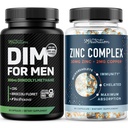 Testosterone Zinc Complex & 300mg DIM Suplemen untuk Manusia untuk Estrogen Metabolism dan Testosteron Dukungan Atteron 124; Microbedlet Zinc Tambahan (60 Pelayan) dengan DIM Kompleks untuk Men (60 Pelayan)