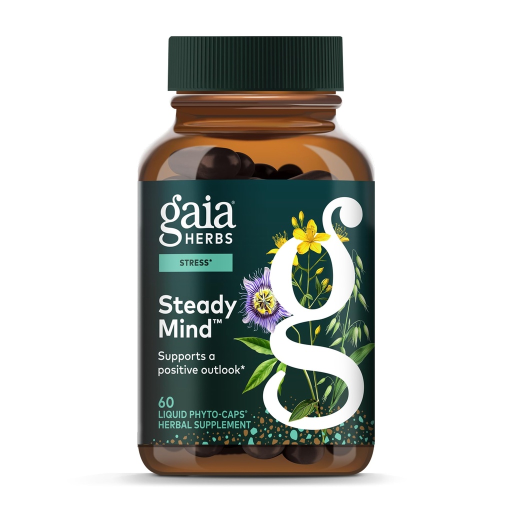 Gaia Herbs Emotional Balance - Stress Support to Help The Body Cope with Stress - with St. John 's Wort, Passionflower, Vervain, and Oats - 60 Vegan Liquid Phyto- Capsules (20- Day Supply)