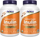 Suplemen SEKARANG, Inulin Prebiotic Pure Powder, Tersertifikat Organik, Proyek Non-GMO Diverifikasi, Dukungan Intestial *, 8- Ounce (Paket 2)