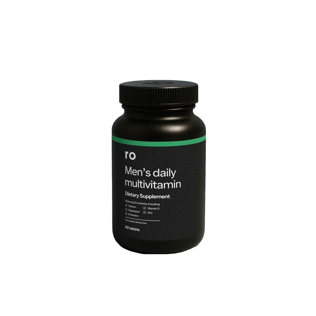 Ro Daily Multivitamin untuk Men Support Fisik Activity, Brain + Heart Health, and Ammune System with 23 Key Nutrients including Calcium, Magnesium, and Zinc Aver4; 30- Day Suppply (60 tablet)