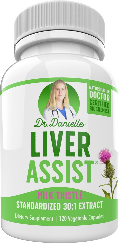 Suplemen Liver Terbaik dengan Milk Thistle - Detox Liver Organik Cleanse & Cleanse - Dukungan Hati untuk Pria dan Perempuan - Perbaikan Detox Celase - 120 Capsules oleh Dr. Danielle