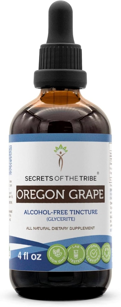 Rahasia Suku Oregon Grape Alcohol- Free Liquid Extract, bertanggung jawab farmed Oregon Grape (Mahonia akuifolium) Root kering (4 FL OZ)