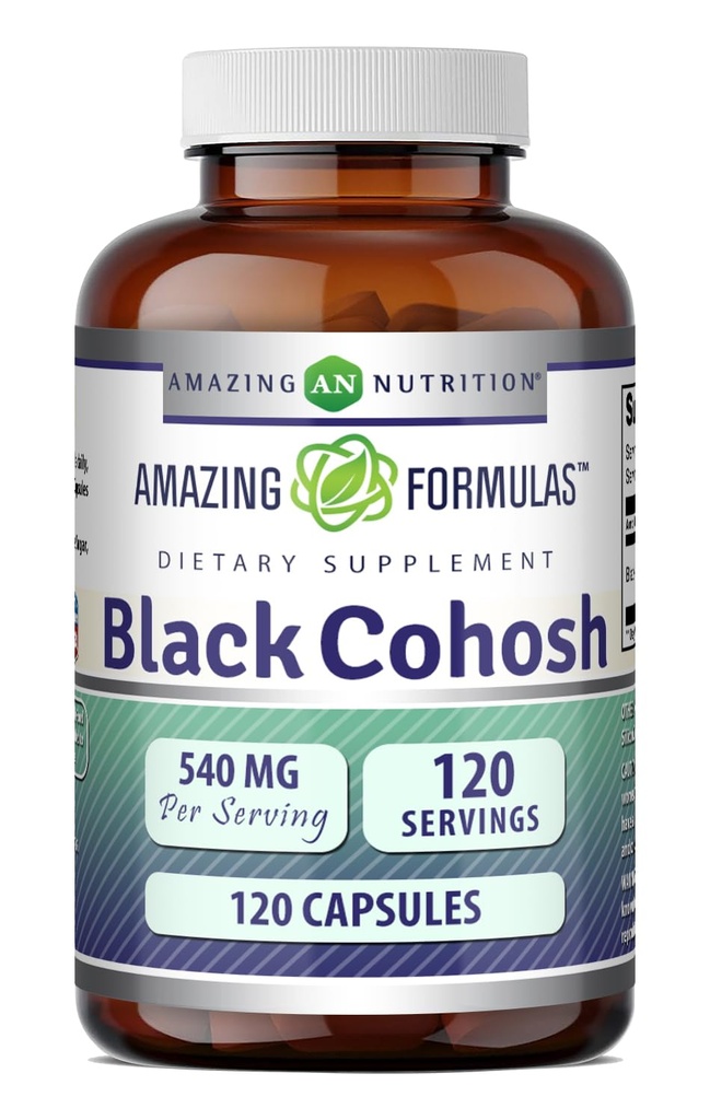 Amazing Formulas Black Cohosh Supplement None-Gluten- Free 124; Made in USA (1 Pack 124; 120 Count)