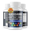 Glucosamine Chondroitin sulfat Methylsulfonymetana Hyaluronic Acid Ginger Vitamin C, D3, Black Pepper -150 Kapsul - dibuat di USA