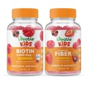 Lifeable Biotin Kids + Prebiotic Fiber Kids, Gummies Bundle - Great Tasting, Vitamin Suplemen, Gluten Free, GMO Free, Chewable Gummy