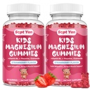 (2 Paket) Magnesium Gummies untuk Anak - Anak Magnesium Citrate Suplemen dengan Vitamin B6, L- Theanine, Chamomile & Lemon Balm - Tenang Magnesium untuk Anak-anak & Dewasa, Relaxation - Strawberry, 120 Gummi