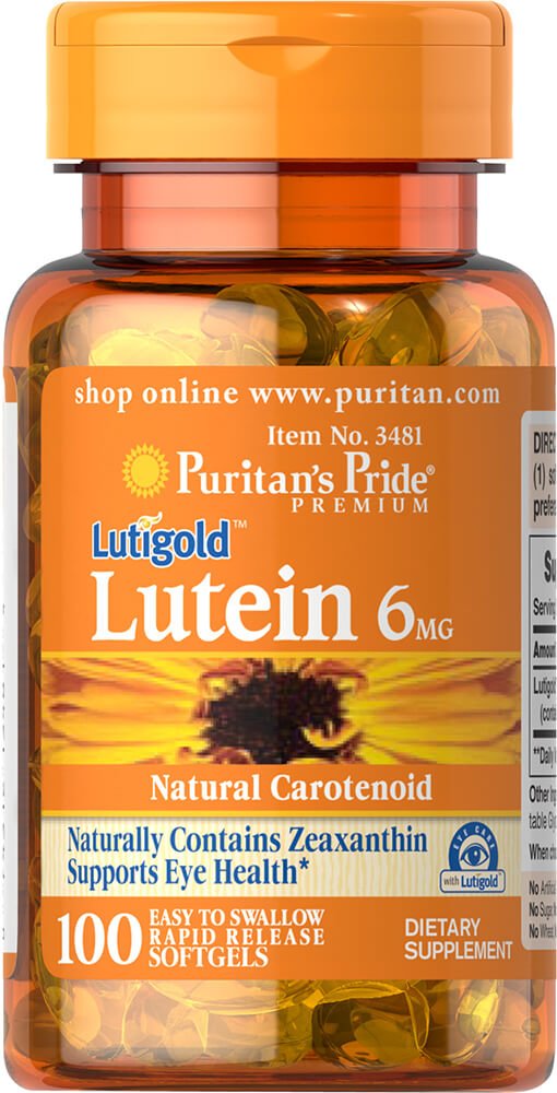 Puritan Pride Lutein 6 Mg Dengan Softgels hemat, 100 Cacah