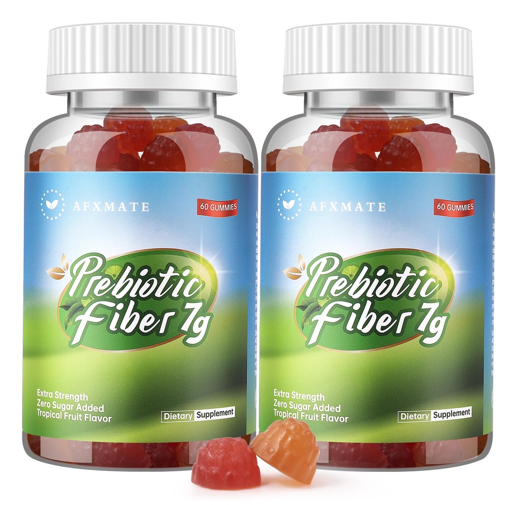 AFXMATE Fiber Supplement Gummies for Adult, 7 g Fiber Sugar Free Vegan & Gluten Free - Digetical Health, Regularitas Dukungan 120 Count