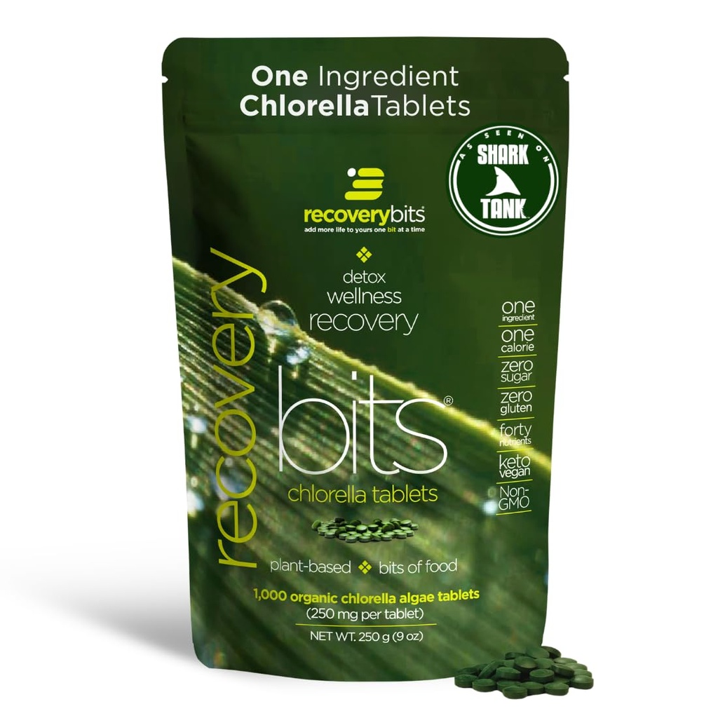 Tablet Organik Chlorella - PLT2 berbasis Alga Superfood - Chlorophill - Cracked Cell Wall - Energy - Imune System - Detox - Keto - Vegan - Non-GMO - Large Bag Tablet