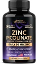 Zinc Picolinate 50mg - Zinc Suplemen dengan Copper, Vitamin D3 & B12