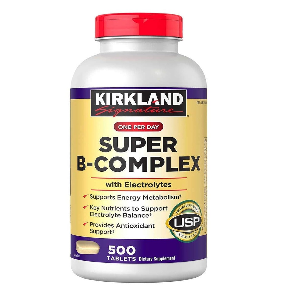 Kirkland Signature Super B-Complex (2- Pack) dengan Electrolites (2 x 500 Tablet)
