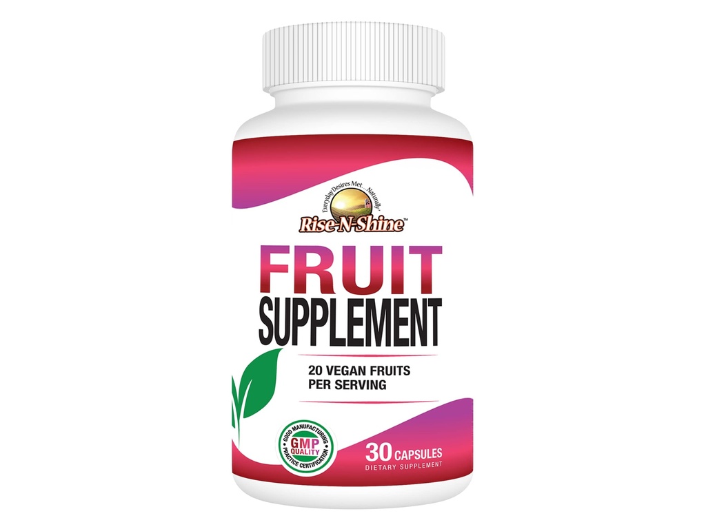 Rise- N- Shine Fruit Supplement with 20 Fruit Blend - Energy Vitamin for Women and Men 30 Day Supply (30 Kapsul)