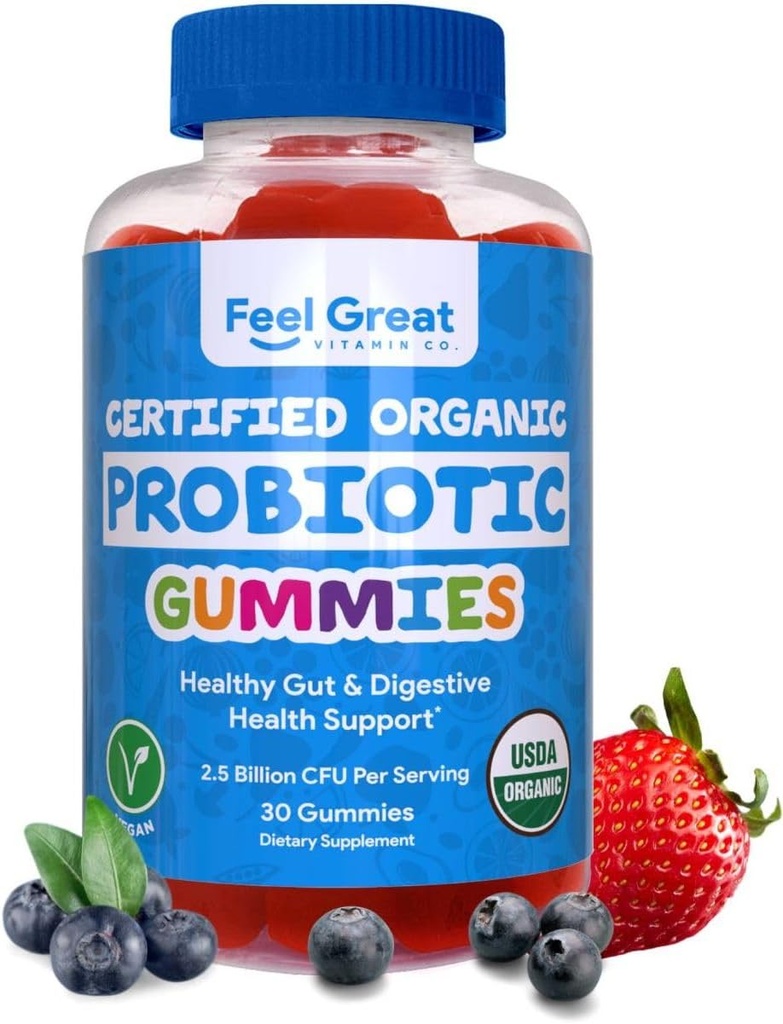Feel Great USDA Probiotic Gummies for Dewata and Kids - 2,5 Milyar CFU (30 Hari)