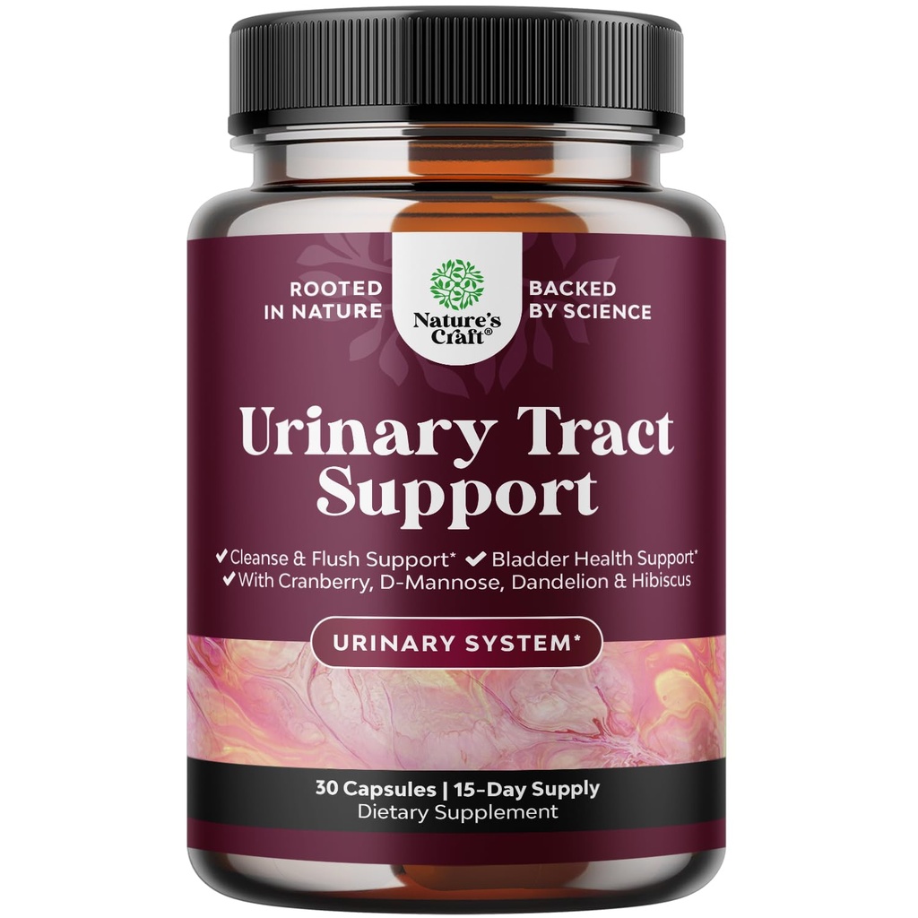 D Mannose Capsules for Urinary Trakte Health - High Potency D-Mannose with Cranberry Juice Powder & Dandelion for Urinary Trakte Health for Women Fast Acting Super Contended Cranberry - 30 Capsules