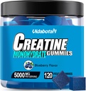 Creatine Monohydrate Gummies for Men & Women-5g of Creatine Monohydrate per Hamba - Increate Power dan Build Muscle, Sugar Free, Vegan, Blueberry Flavor, 120 Count, B571