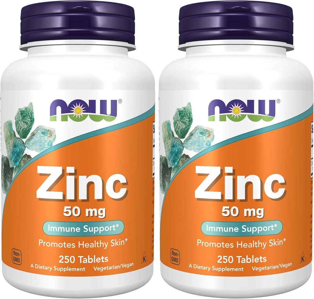 Suplemen SEKARANG, Zinc (Gluconate Zinc) 50 mg, Dukungan Fungsi Enzyme *, Dukungan Imune *, 250 Tablet (Paket 2)