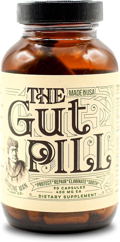 The Gut Pill 90 Kapsul - Suplemen Kesehatan Natural Gut for Women for Leaky Gut Repair - With Marshmallow Root Herb, Calendula Flower, Triphala Fruit, and Lacleillus Acialolylus