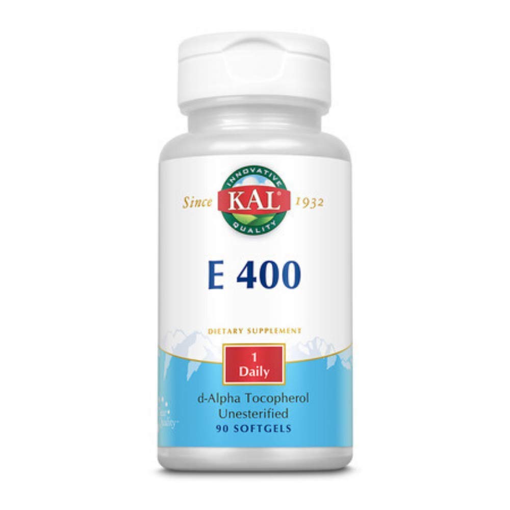 KAL E-400 D-Alpha Tocopherol 400 IU Softgels, 90 Cacah