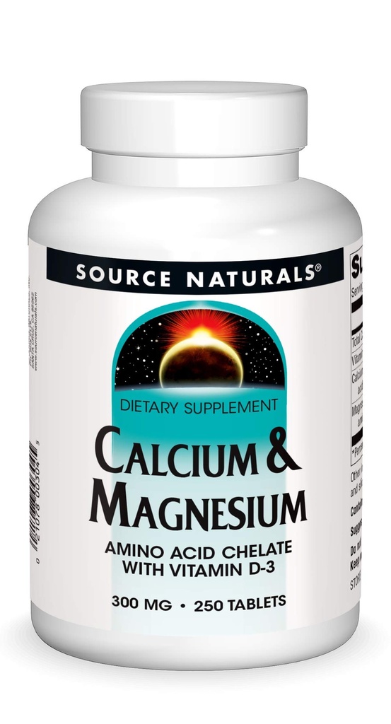 Sumber Kalsium & Magnesium, Amino Acid Complex dengan Vitamin D- 3, 300 MG - 250 Tablet