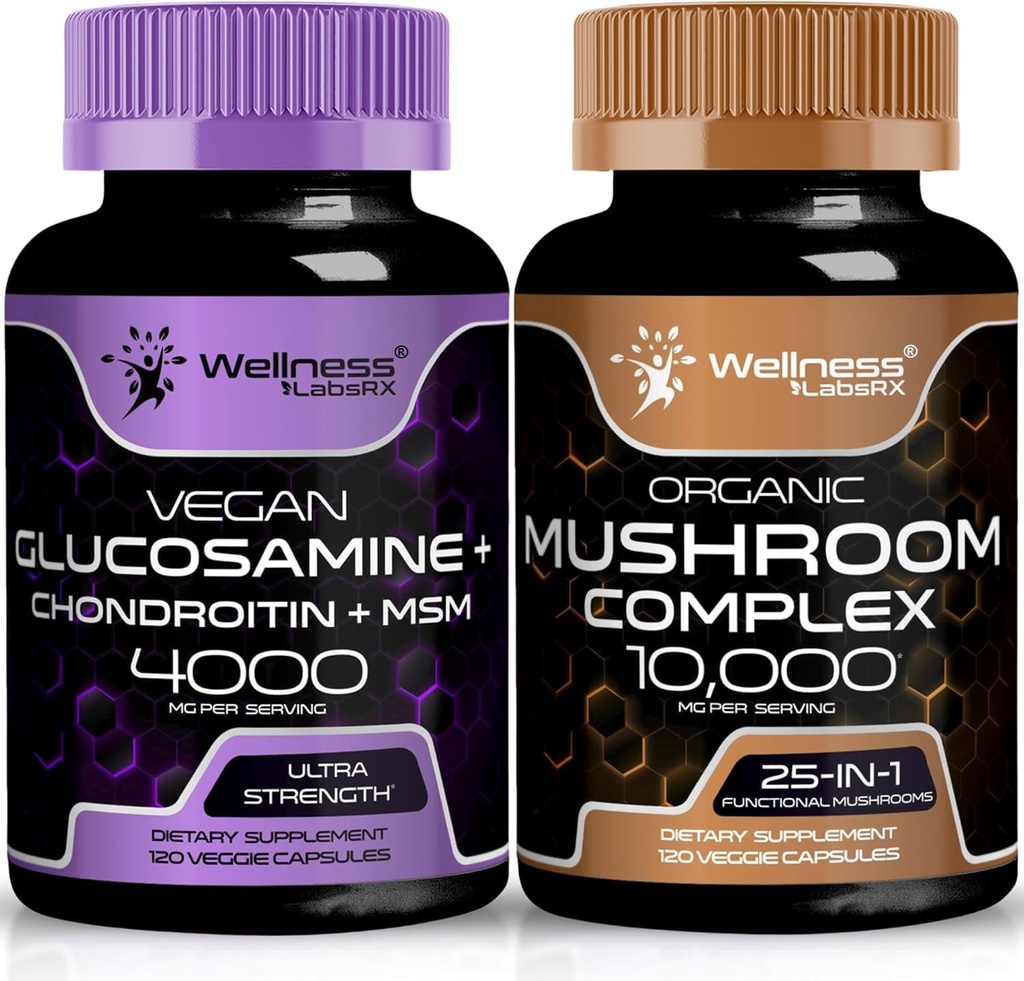 WELLNESS LABSRX Glucosamine Chondroitin MSM 124; Mushroom Supplemen Kapsul