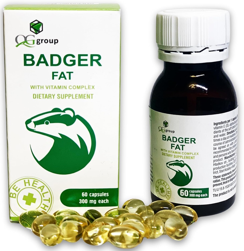 Badger Grup QG Fat Natural Source of Polyunjenatiated Fatty Acids - 60 Capsules, 300 mg Each