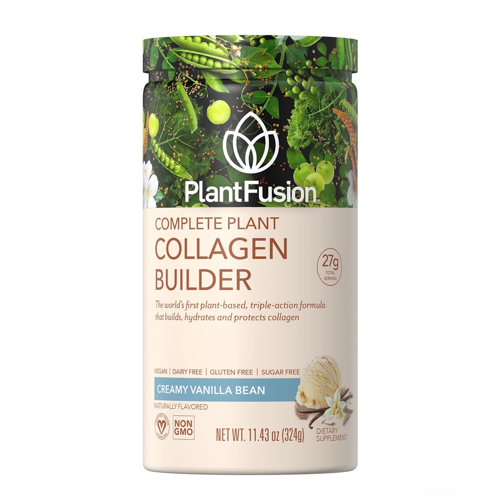 PlantFusion Vegan Collagen Powder - Tanaman berbasis Powder Collagen untuk Muscle & Joints, Hair, Skin & Nails - Keto, Gluten Free, Soy Free, Non-Dairy, No Sugar, Ness-GMO - Vanilla 1143 oz