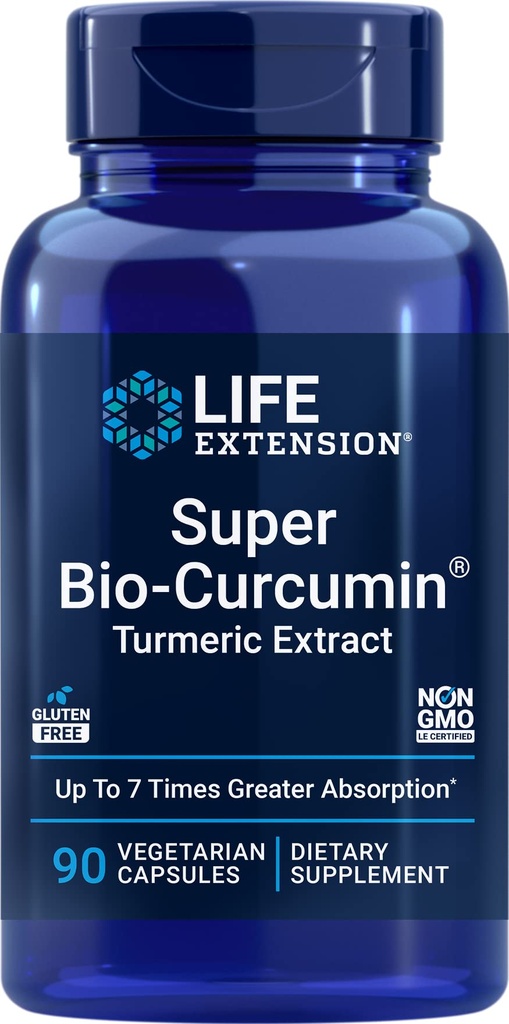 Ekstensi Hidup Super Bio- Curcumin Turmeric Extract 400mg, 90 Veg Caps - Vegetarian Capsules - Non-GMO - Sangat Absorbable