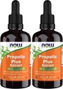 Suplemen NOW, Propolis Plus Ekstrak Cair dengan Dropper, Herbal Suplemen, 2-Ounce (Paket 2)