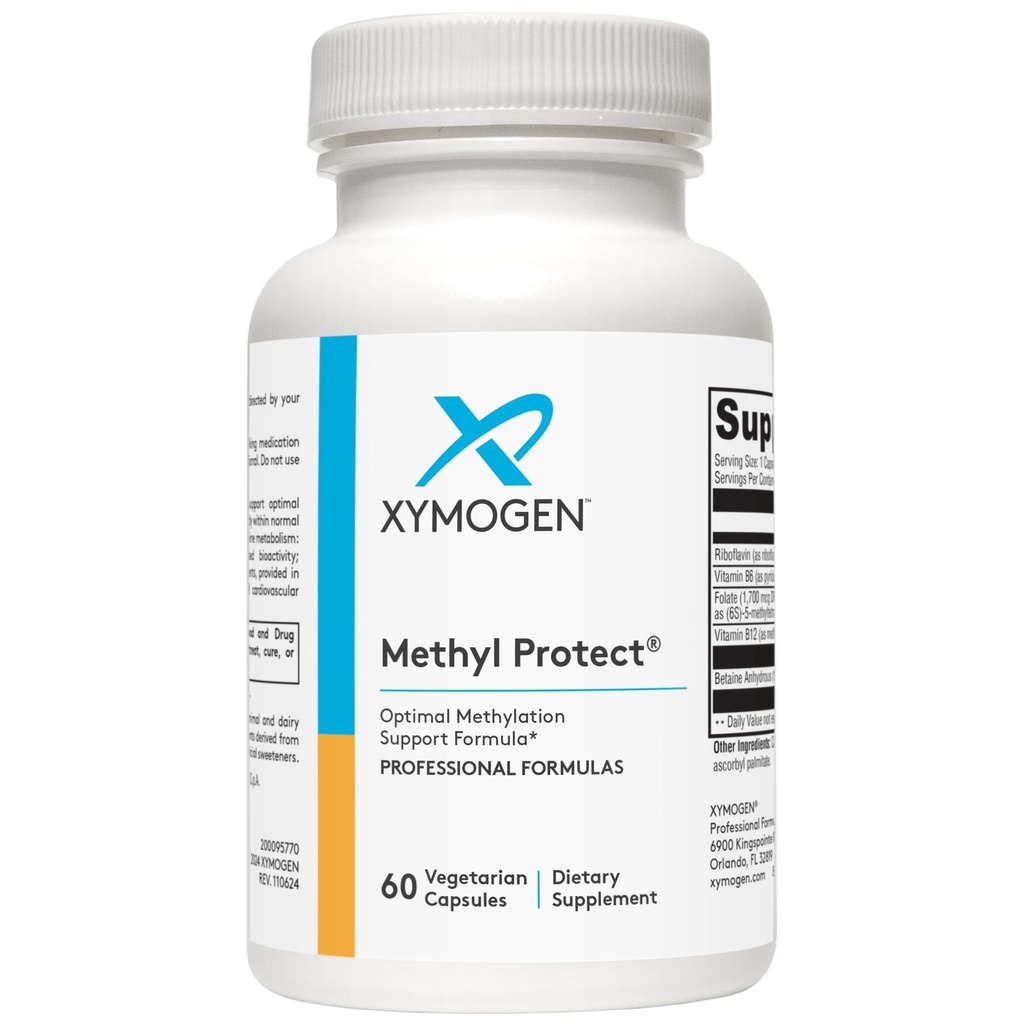 XYMOGEN Methyl Protection - Optimal Methylation Formula dengan Metil Founte, Vitamin B12 (Methylcobalamin B12), Riboflavin + B6 Vitamin - Kognitive, Homocysteine + Heart Health Suplemen (60 Capsules)
