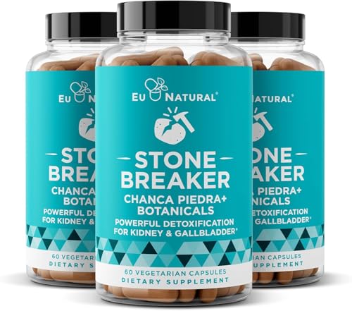 Chanca Piedra Stone Breaker 3-Pack Bundle - Natural Dissolver, Kidney Cleanse & Gallcheck Supplement - Detoksifikasi Tract Urinary, Flush Impruities, Clear System - 180 Capsules