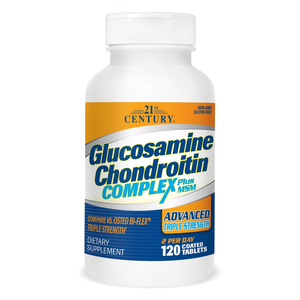21 Century Glucosamin Chondroitin Kompleks Plus MSM, Advanced Triple Power, 120 tablet