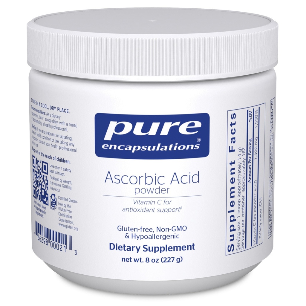 Supder Acid Acibic murni 124; suplemen Vitamin C Hipolergenik untuk Dukungan Antioksidant * Gib124; 8 Ounces