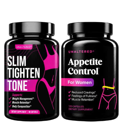 UNALTERED Belly Fat Burner & Appetite Supresan - Weight Los Bundle untuk Perempuan - 1 Pasokan Bulan