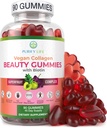 Purify Life Vegan Collagen Gummies dengan Biotin Vitamin for Hair Skin and Nails Health, (90 Chews) Collagen Dukung Superfruit dengan Resveratrol, Vitamin A, E, C - Ganti Kapsul, Pil