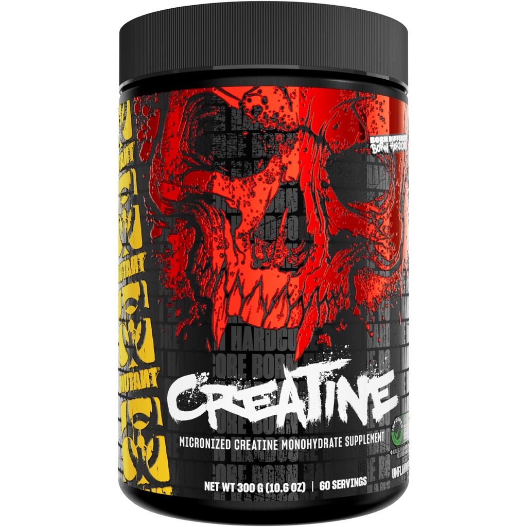 Mutant Creatine - Creatine Monohydrate Micronized Powder - Creatine Powder Suplemen untuk Enhanced High Intensity Performance - 60 Servis - 300 g - Unflashmed