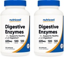 Nutricost Digetical Enzymes 620mg, 120 Veggie Capsules (2 Botol) - Suplemen Enzyme Digeptical Lengkap