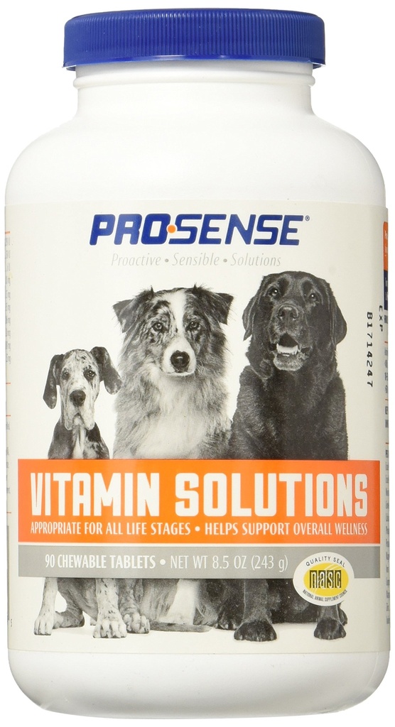 Prosense Vitamin Solutions 90 Count, Chewable Tablet for Dogs, Helling Overall Wellness (P-87039)